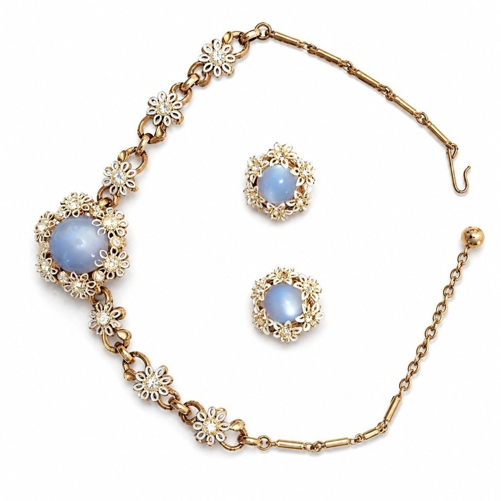 ⚜️6. 1950s Judy Lee Moon Glow Demi Parure Set